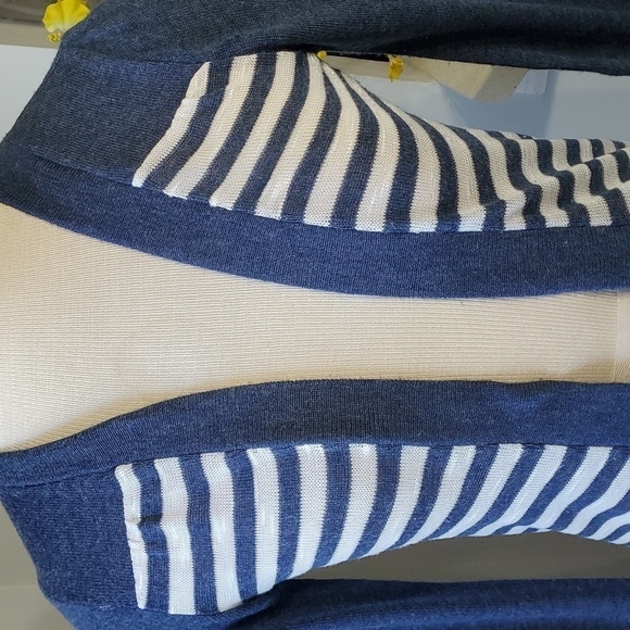 Absolutely creative worldwide open cardigan sweater. Blue striped. Size … - Picture 2 of 9